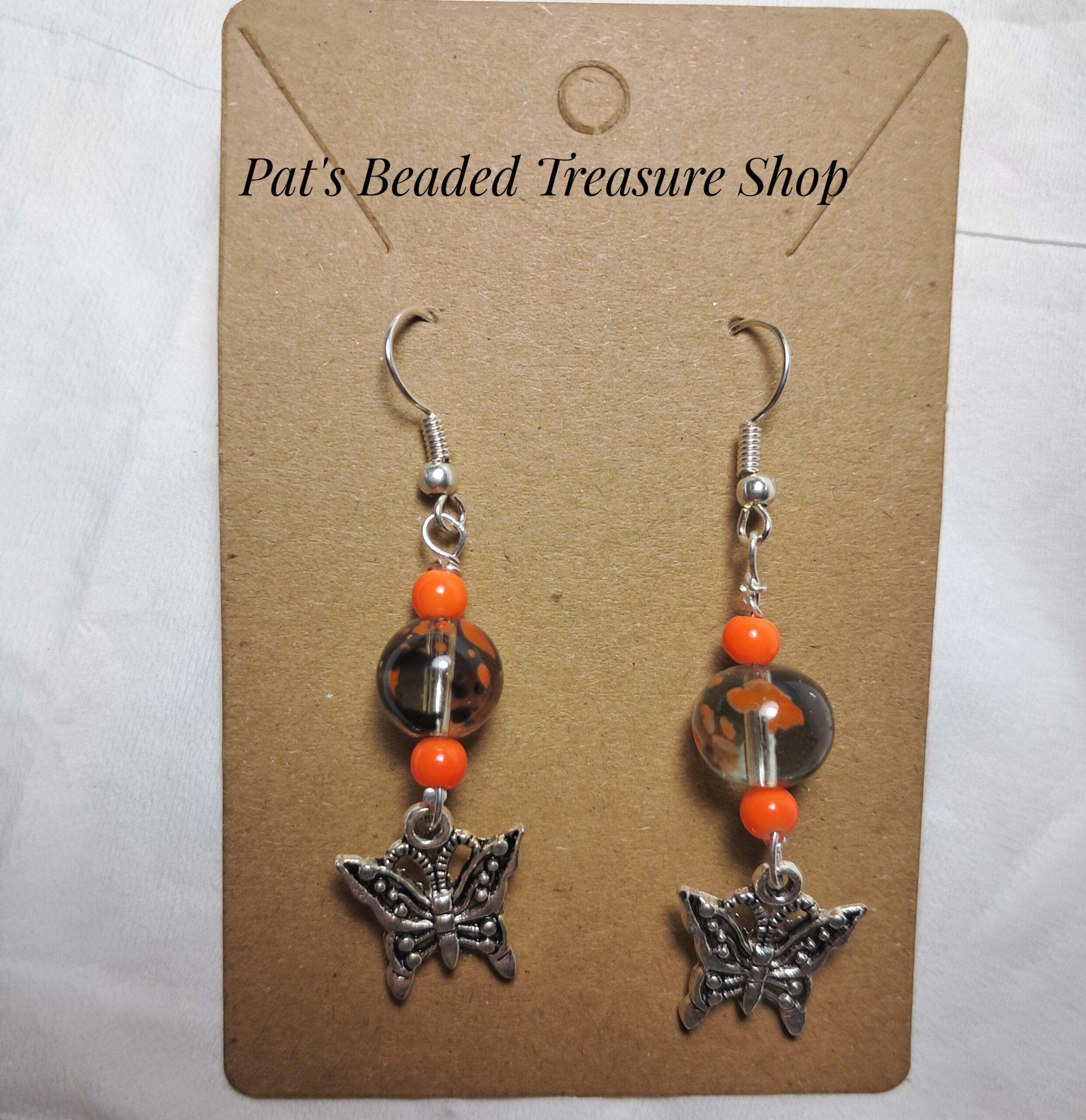 Orange black butterfly earrings Orange black butterfly earrings - image 2