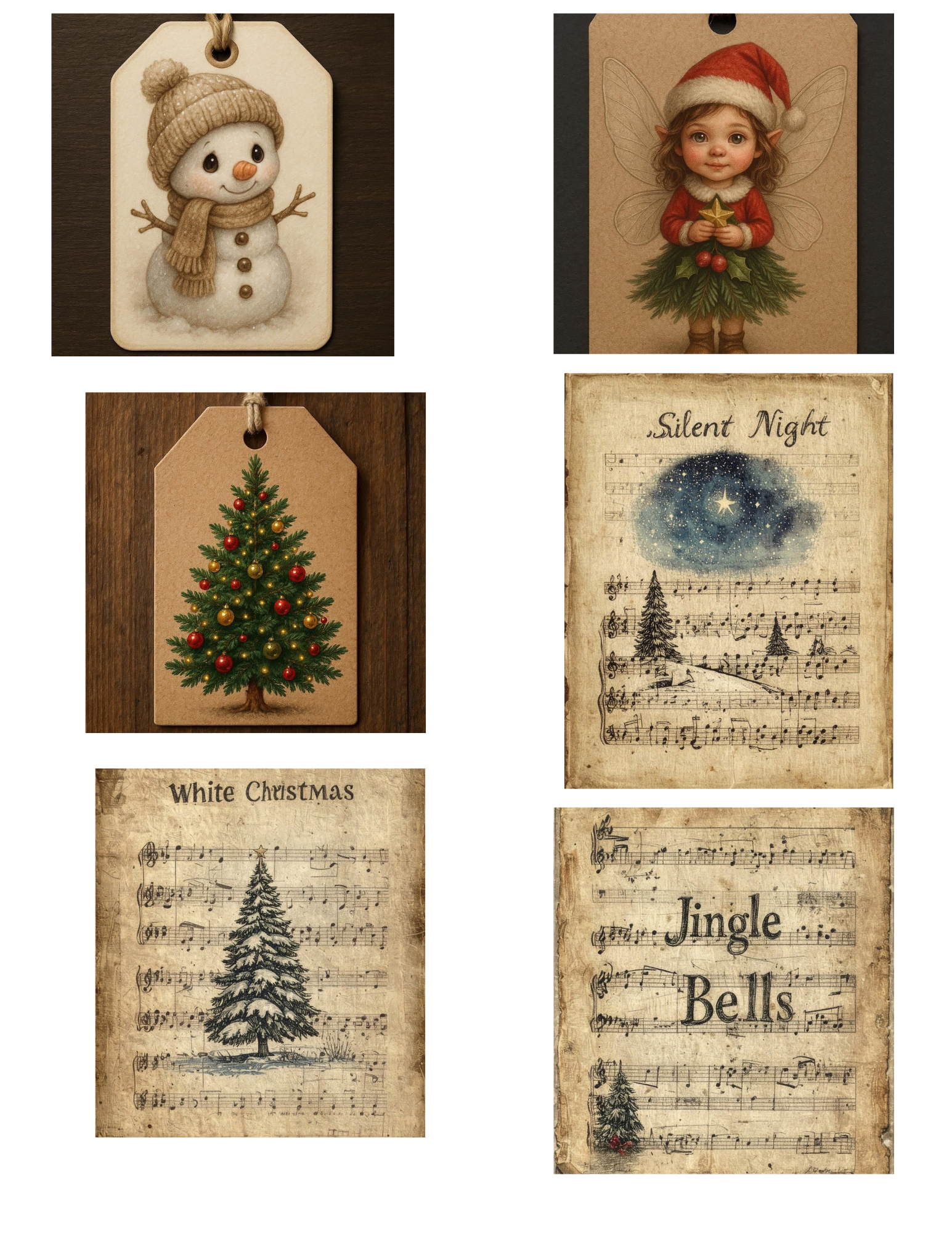 Handmade wooden vintage gift tags-2026 charm-assorted christmas designs Handmade wooden vintage gift tags-2026 charm-assorted christmas designs - image 27