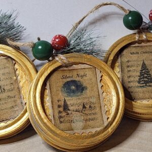 Handmade mason jar lid christmas ornaments 🎅 | rustic farmhouse christmas tree decorations | vintage holiday ornaments
