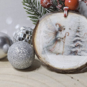 Vintage christmas candy cane fairy wood slice ornaments – handcrafted rustic holiday keepsakes