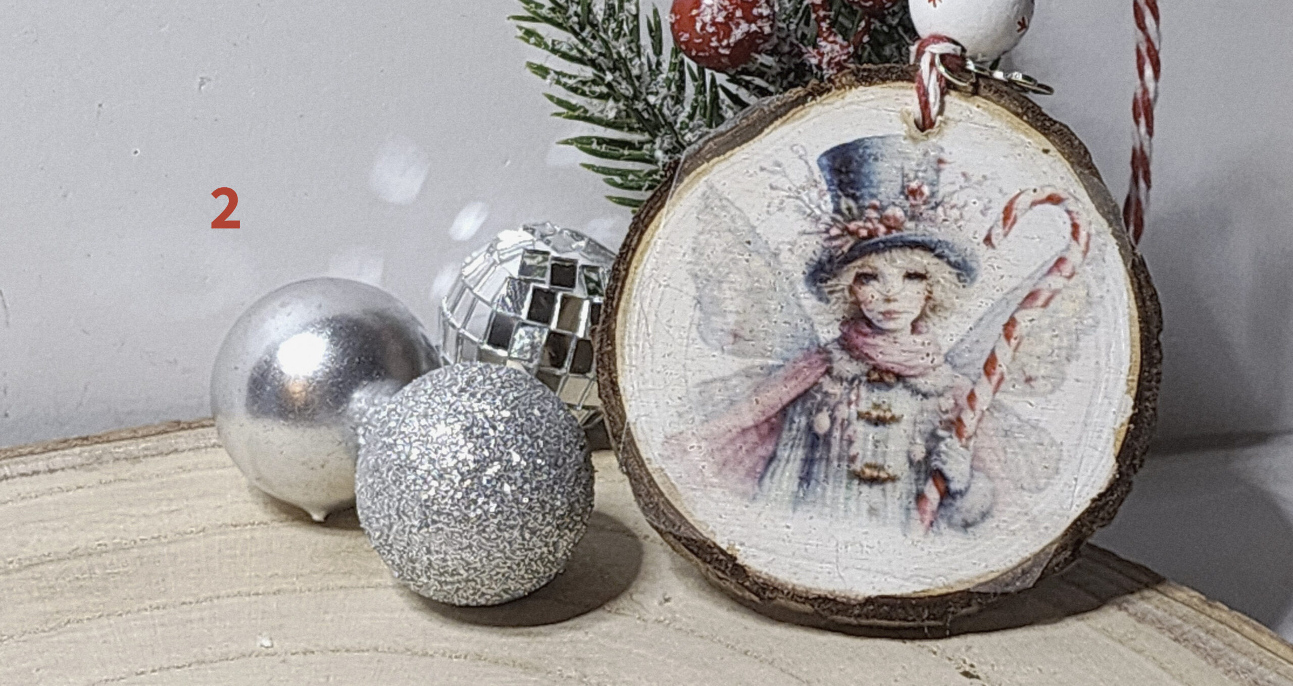 Vintage christmas candy cane fairy wood slice ornaments – handcrafted rustic holiday keepsakes Vintage christmas candy cane fairy wood slice ornaments – handcrafted rustic holiday keepsakes - image 10