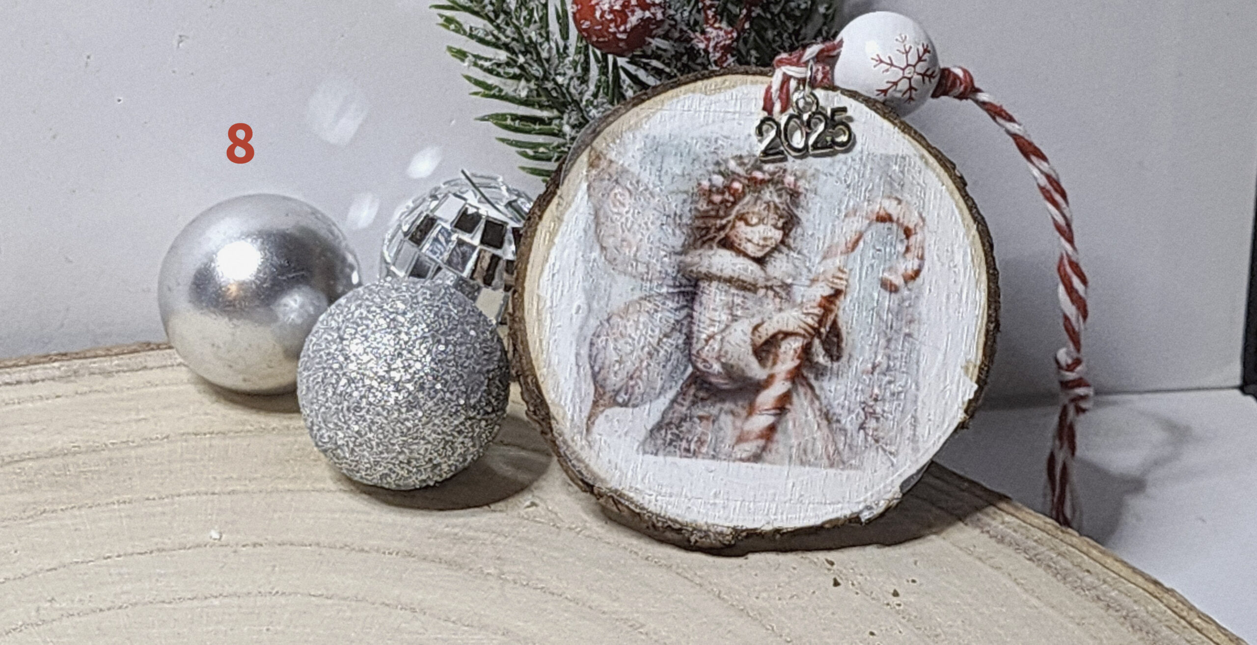 Vintage christmas candy cane fairy wood slice ornaments – handcrafted rustic holiday keepsakes Vintage christmas candy cane fairy wood slice ornaments – handcrafted rustic holiday keepsakes - image 4