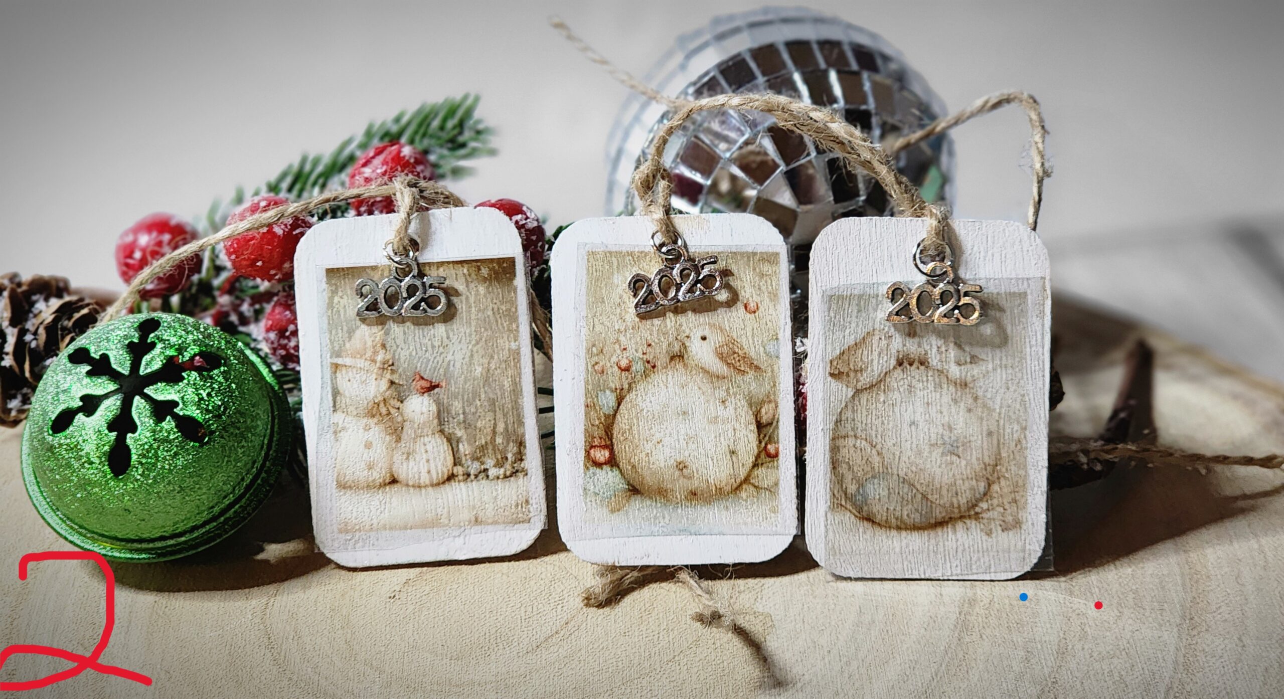 Handmade wooden vintage gift tags-2026 charm-assorted christmas designs Handmade wooden vintage gift tags-2026 charm-assorted christmas designs - image 29