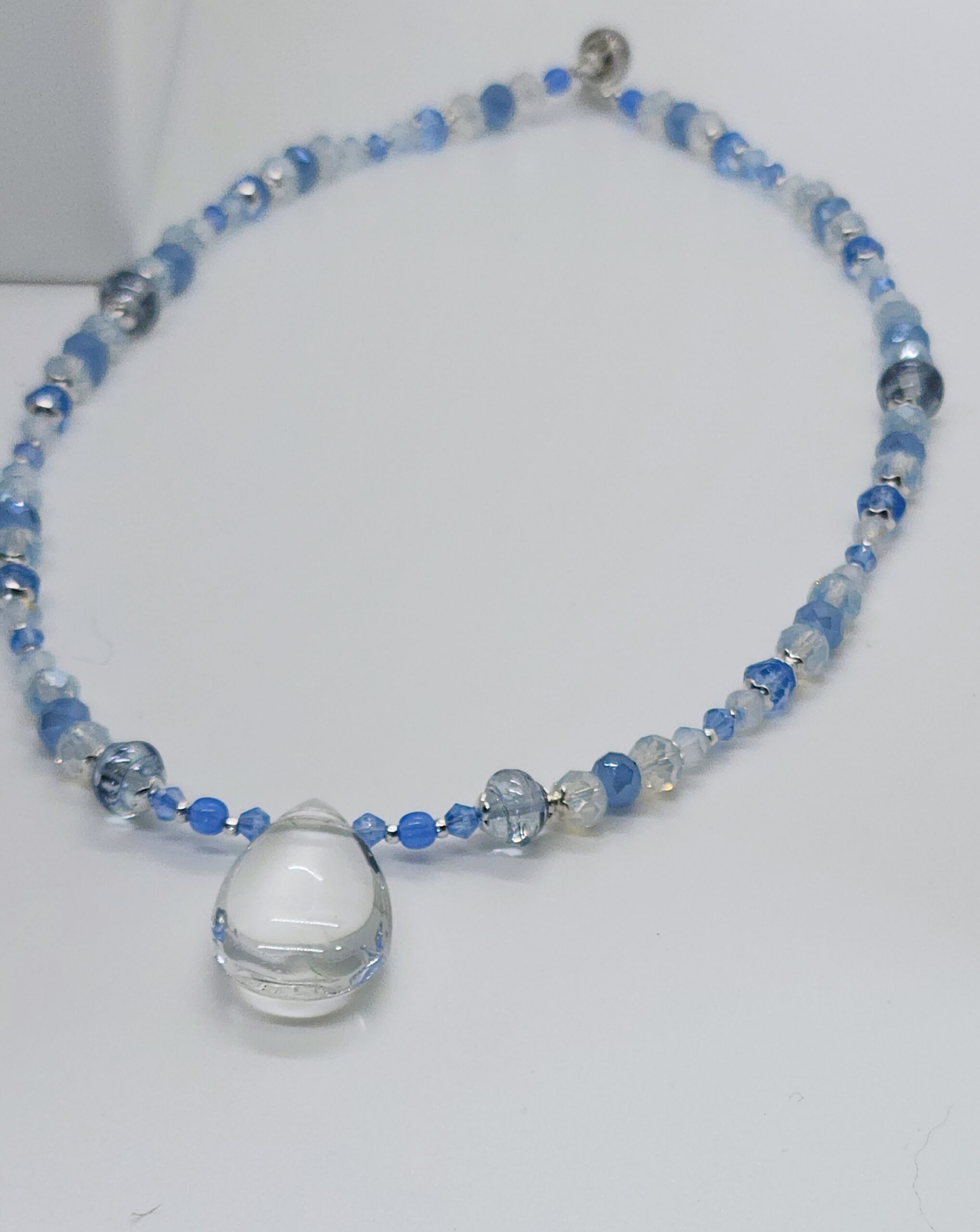 ❄️ frosted blue crystal necklace set – handmade winter-inspired jewelry ❄️ frosted blue crystal necklace set – handmade winter-inspired jewelry - image 3