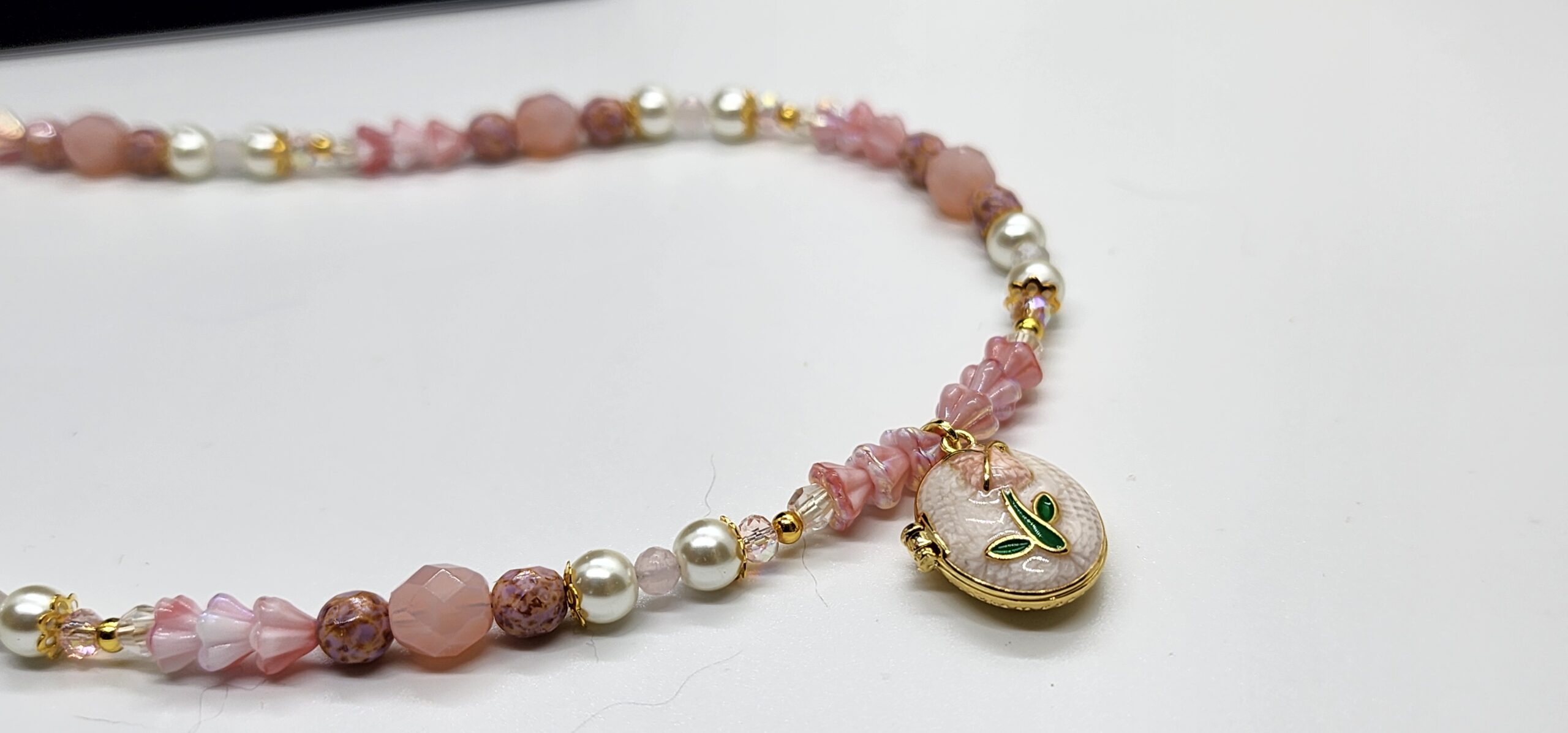 Handmade floral locket necklaces • pink & purple beaded lockets • vintage‑inspired pendant jewelry for her Handmade floral locket necklaces • pink & purple beaded lockets • vintage‑inspired pendant jewelry for her - image 5