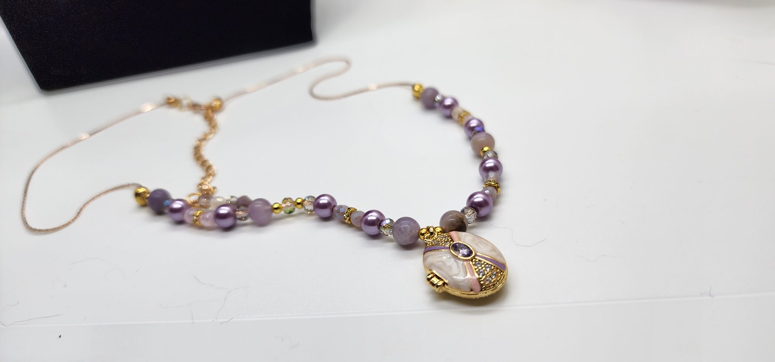 Handmade floral locket necklaces • pink & purple beaded lockets • vintage‑inspired pendant jewelry for her Handmade floral locket necklaces • pink & purple beaded lockets • vintage‑inspired pendant jewelry for her