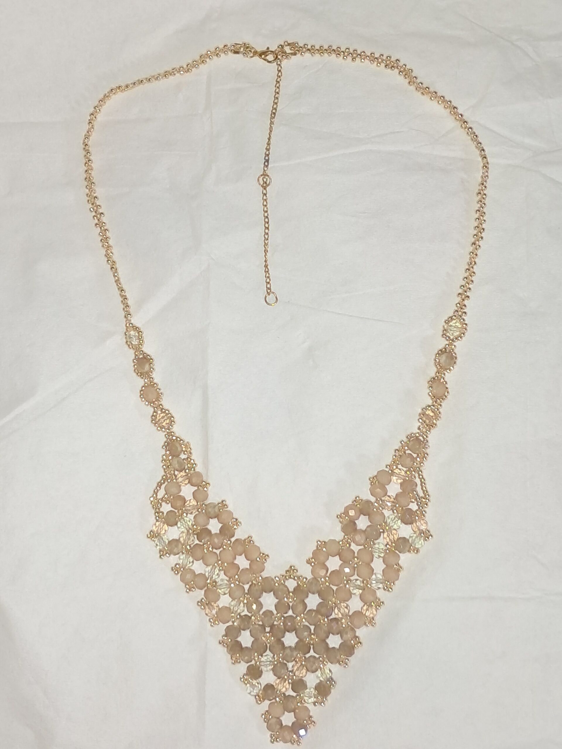 Champagne beaded crystals statement necklace Champagne beaded crystals statement necklace - image 4