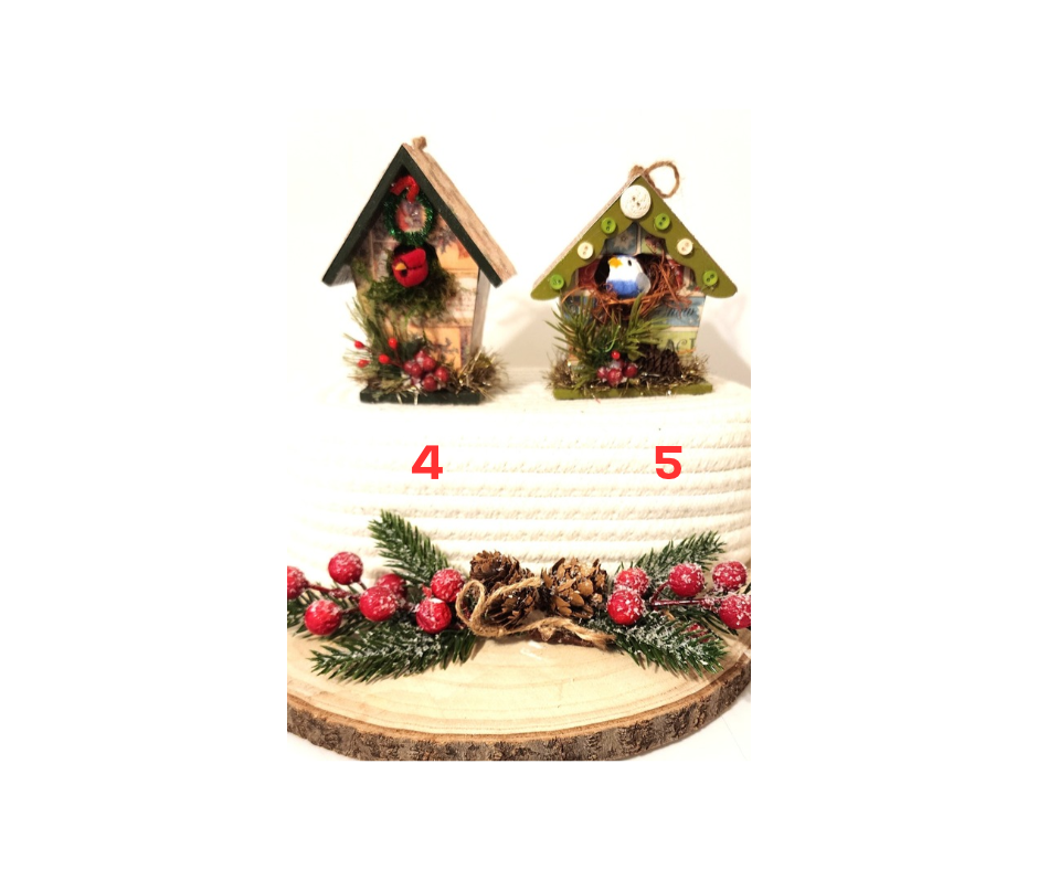 Miniature winter birdhouse | handmade christmas tree decoration | rustic woodland holiday decor Miniature winter birdhouse | handmade christmas tree decoration | rustic woodland holiday decor - image 3