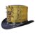 Gothic Red Eye Skull Gold Edition Mens Leather Top Hat