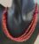 Triple Strand Red Crystal Necklace