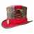 Steampunk Red Velvet Band Leather Top Hat